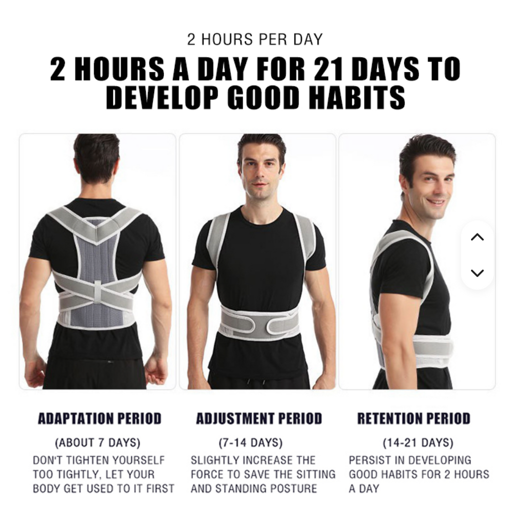 Adjustable Posture Corrector – Upper Back & Shoulder Support Brace for Better Posture