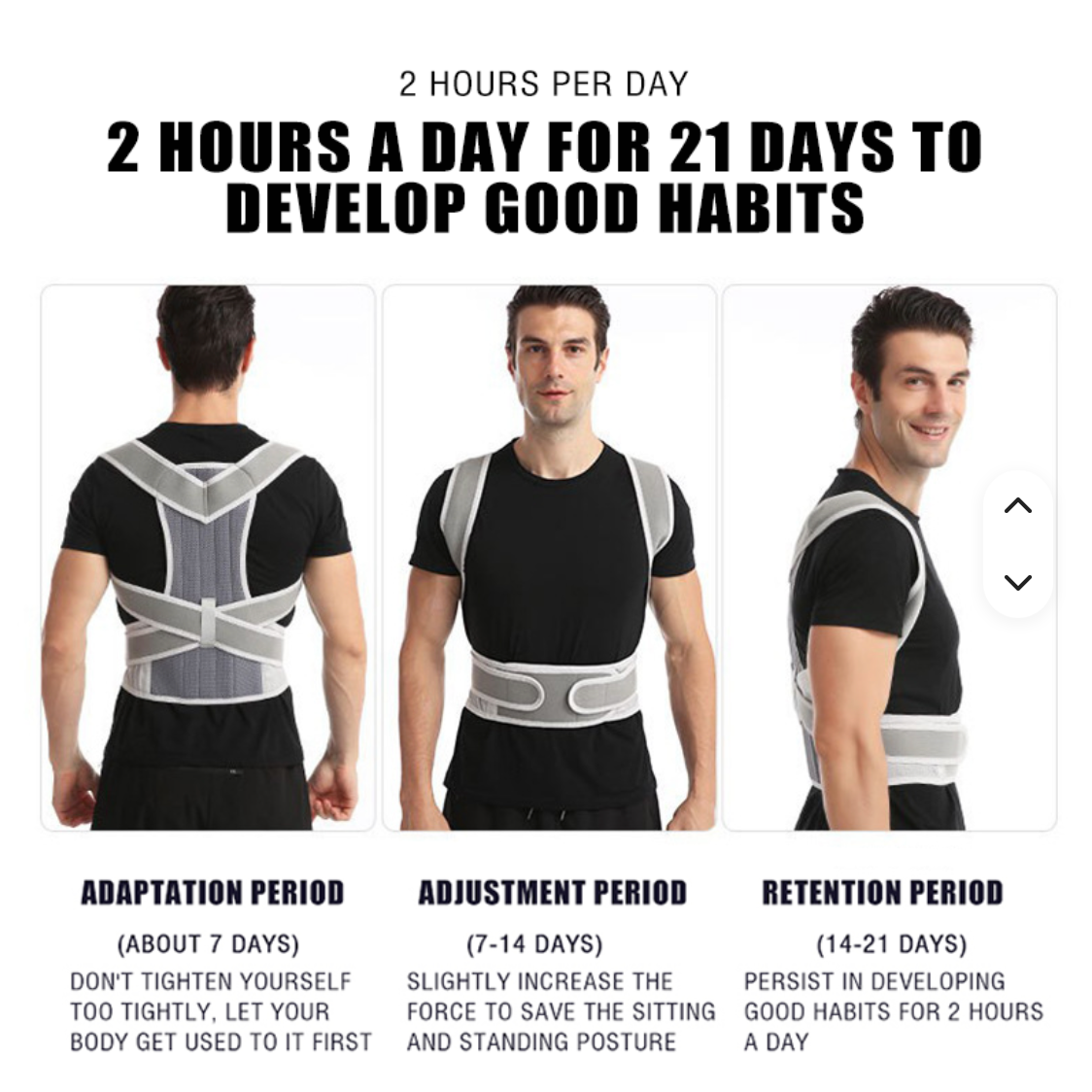 Adjustable Posture Corrector – Upper Back & Shoulder Support Brace for Better Posture