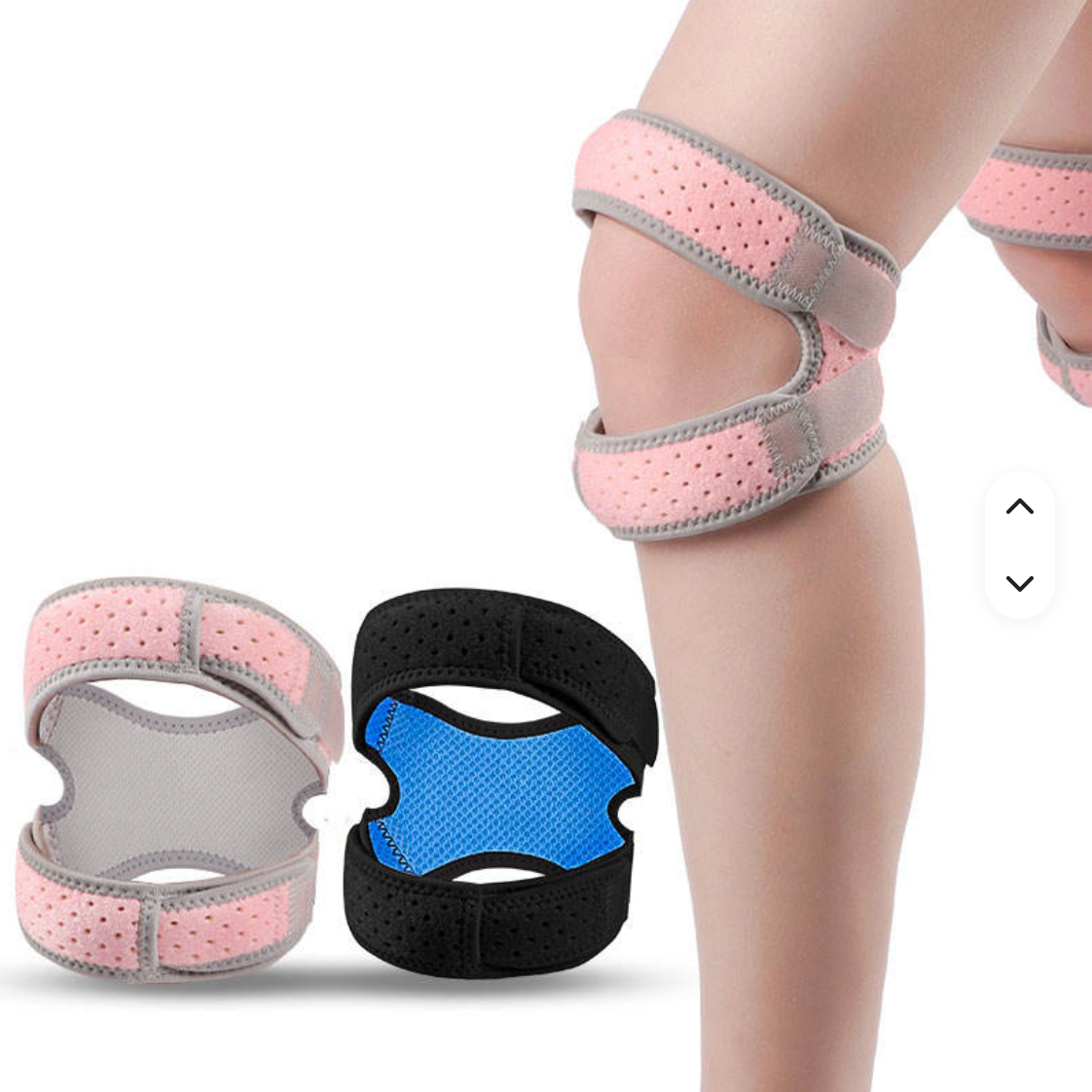 Adjustable Open Patella Knee Support Brace – Silicone Stabilizer with Double Compression Straps
